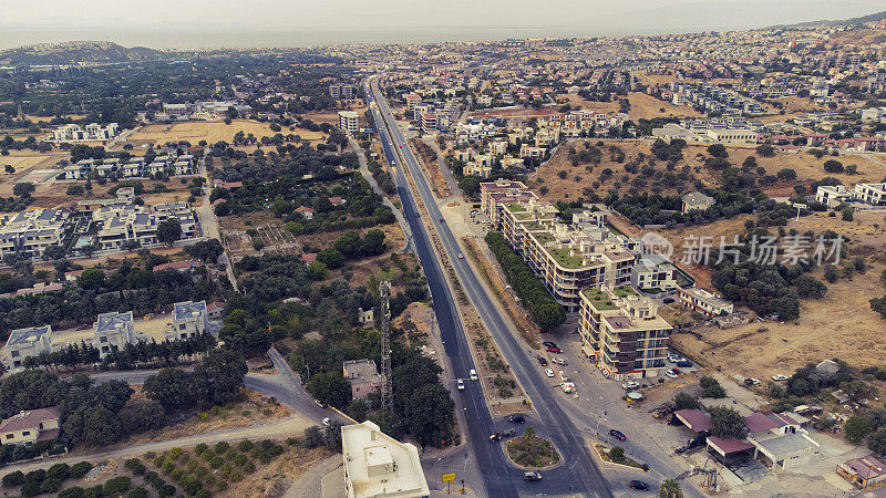 Güzelbahçe Yelki镇土耳其鸟瞰图